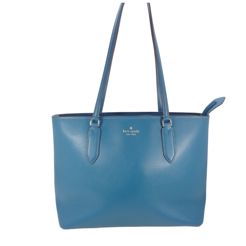 Kate Spade New York Harper Teal Pebbled‎ Leather Top Zip Tote Shoulder Bag